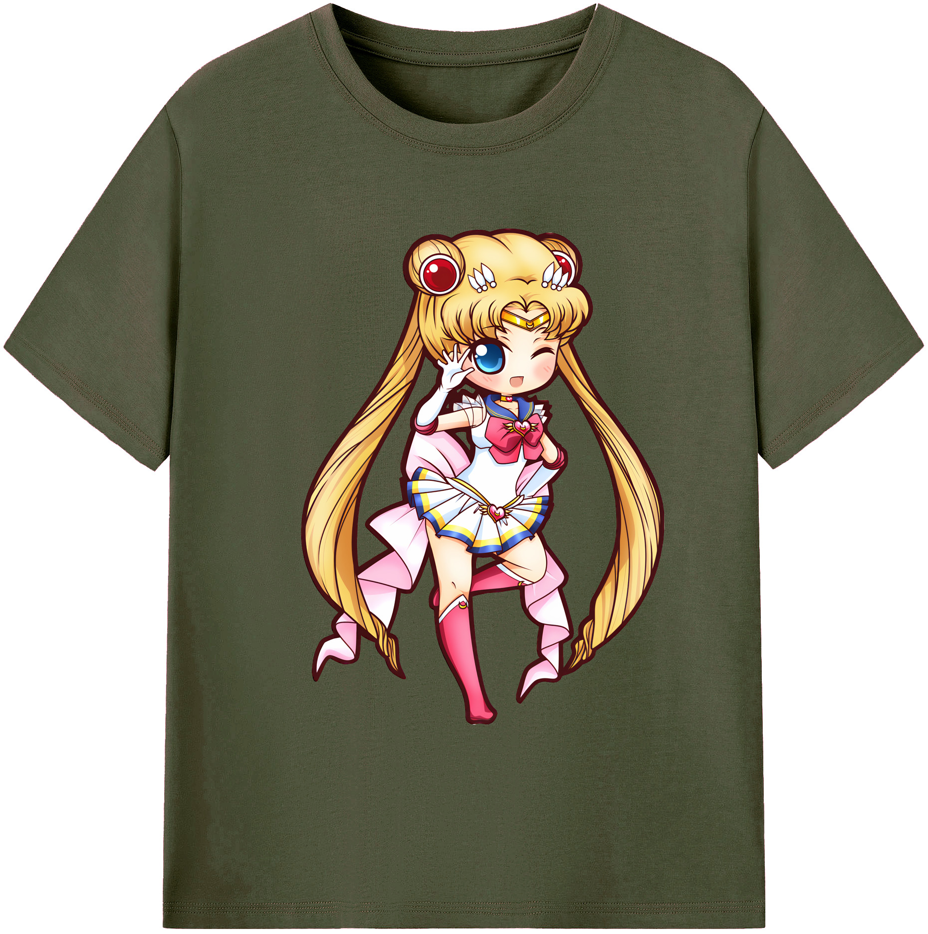 （画像用） 美少女戦士セーラームーン 月野 うさぎ つきの うさぎ Sailor Moon Tsukino Usagi 綿100％ メンズ半袖Tシャツ｜肌触りやわらか＆通気性